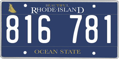 RI license plate 816781