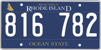 RI license plate 816782