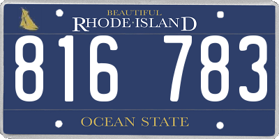 RI license plate 816783