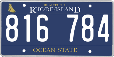 RI license plate 816784
