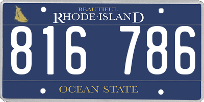 RI license plate 816786