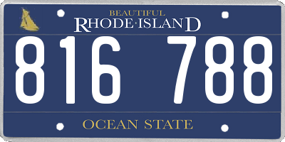 RI license plate 816788