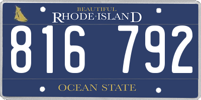 RI license plate 816792