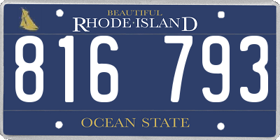 RI license plate 816793