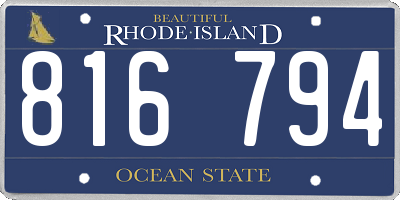 RI license plate 816794