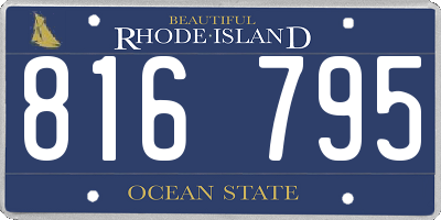 RI license plate 816795