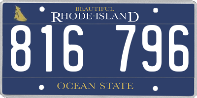 RI license plate 816796