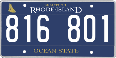 RI license plate 816801