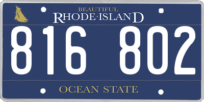 RI license plate 816802