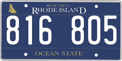 RI license plate 816805