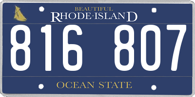 RI license plate 816807