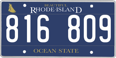 RI license plate 816809