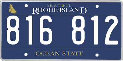 RI license plate 816812