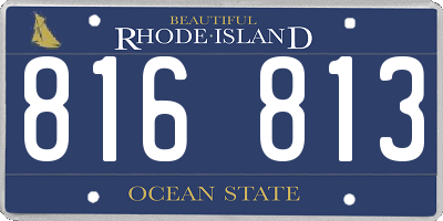 RI license plate 816813