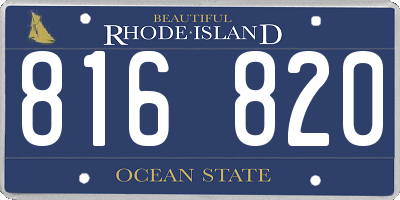 RI license plate 816820
