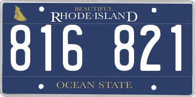 RI license plate 816821