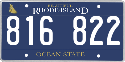 RI license plate 816822