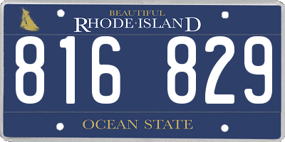 RI license plate 816829