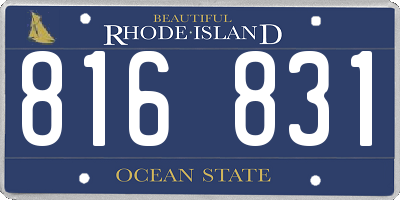 RI license plate 816831