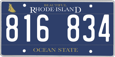 RI license plate 816834