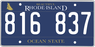 RI license plate 816837