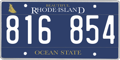 RI license plate 816854