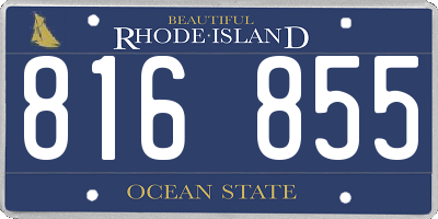 RI license plate 816855