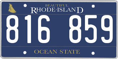 RI license plate 816859