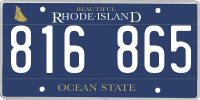 RI license plate 816865