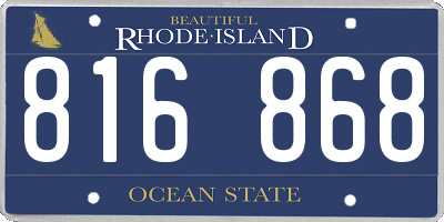 RI license plate 816868