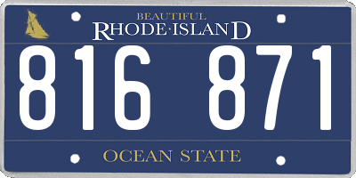 RI license plate 816871