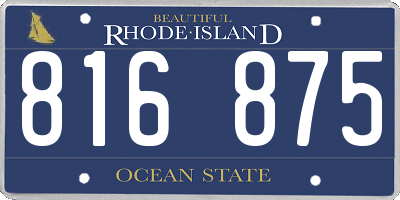 RI license plate 816875