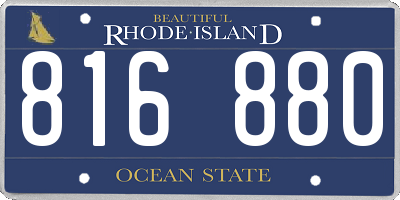 RI license plate 816880