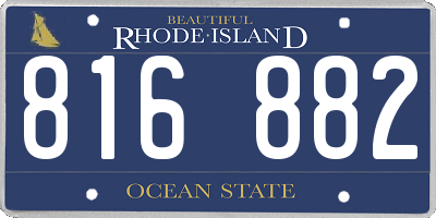 RI license plate 816882