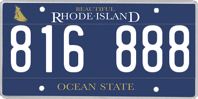 RI license plate 816888