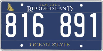 RI license plate 816891
