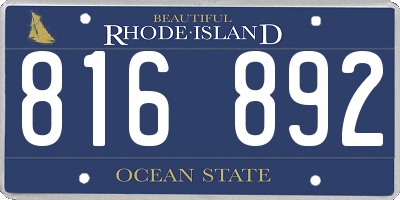 RI license plate 816892
