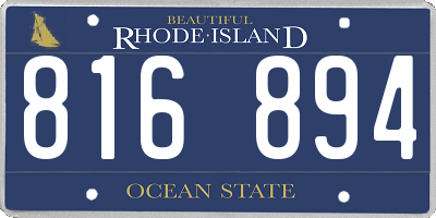 RI license plate 816894