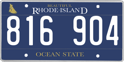 RI license plate 816904