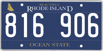 RI license plate 816906