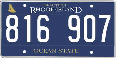 RI license plate 816907