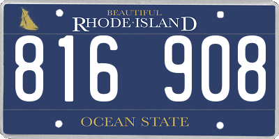 RI license plate 816908