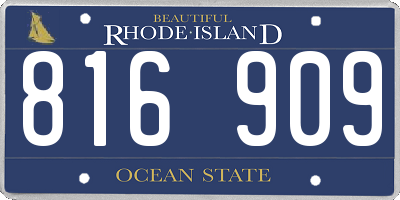 RI license plate 816909