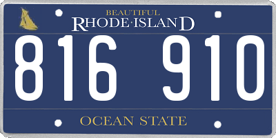 RI license plate 816910