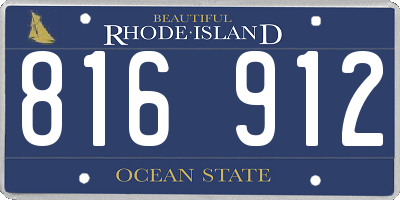 RI license plate 816912