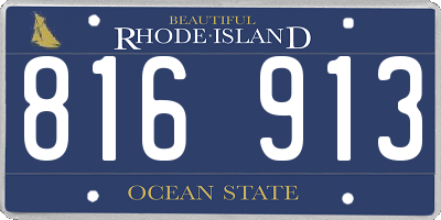 RI license plate 816913