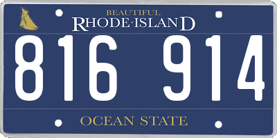 RI license plate 816914