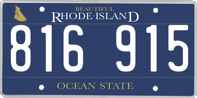 RI license plate 816915