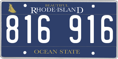 RI license plate 816916