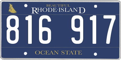 RI license plate 816917